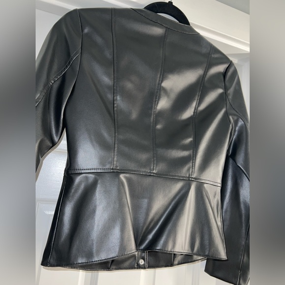 Zara Faux/Vegan Leather Black Jacket, Silver Studs, Size XS, extra small - Picture 8 of 15